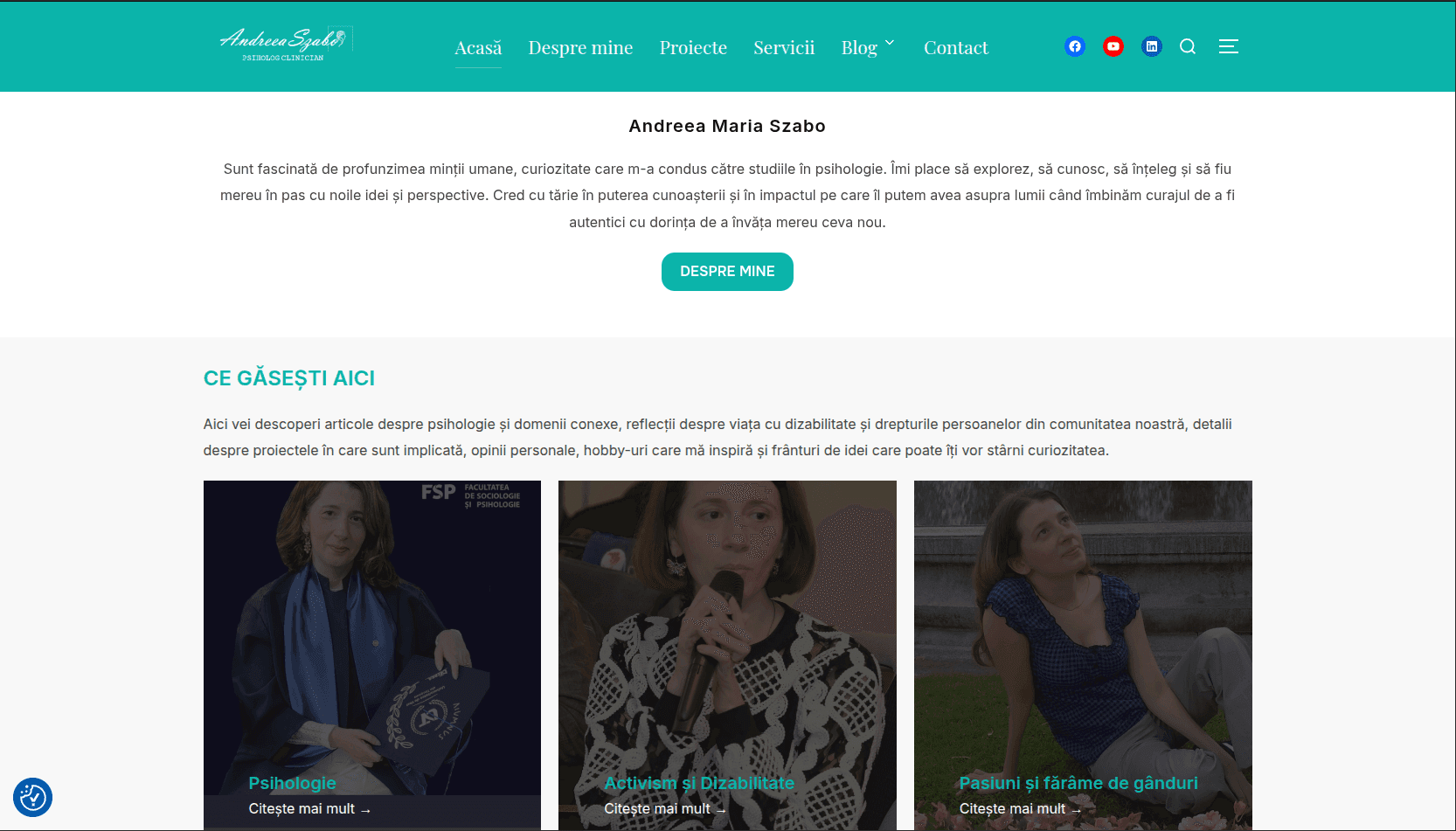 Andreea Szabo website mockup